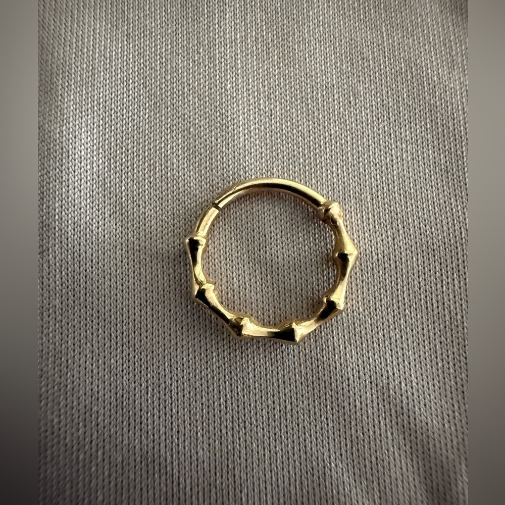 14K solid Gold Bamboo Seamless Earring (only 1 earring)